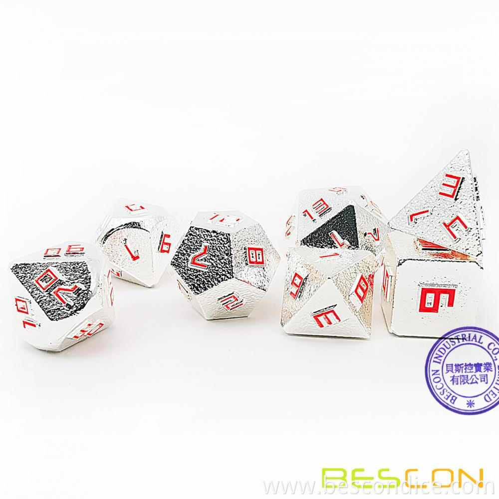 Silver Ore Solid Metal Polyhedral Dice 2 Silver Ore Solid Metal Polyhedral Dice 2